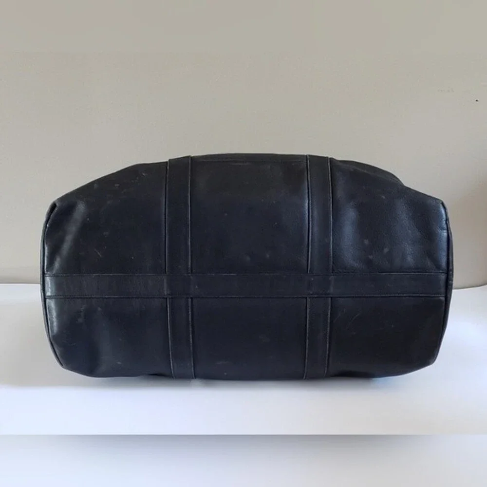Coach Vintage Cabin Bag Black Leather with Brass Hardware Travel Bag Wee…